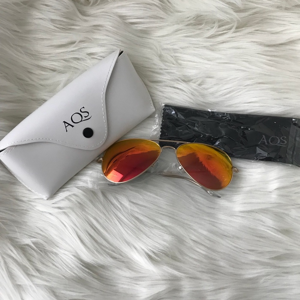 NWOT AQS MIRRORED AVIATOR SUNGLASS - Picture 5 of 7
